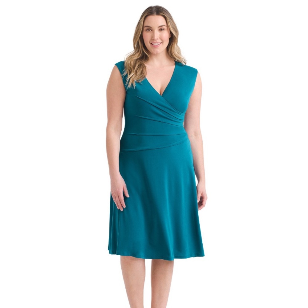 London Times Seasmoke Fit and Flare Dress
